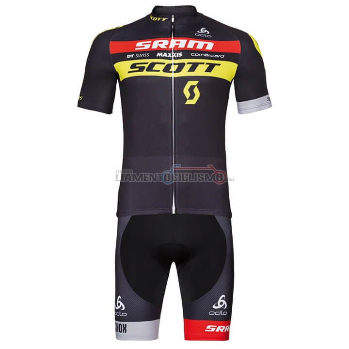 Abbigliamento Ciclismo Scott Sram Manica Corta 2018 Nero